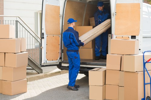 Professional packing boxes and moving supplies prepared for a home move in Tokyngton