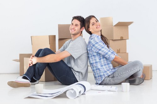 Packed moving boxes prepared for a Tokyngton house move